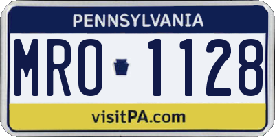 PA license plate MRO1128