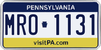 PA license plate MRO1131