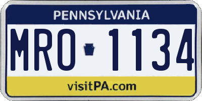 PA license plate MRO1134