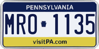 PA license plate MRO1135