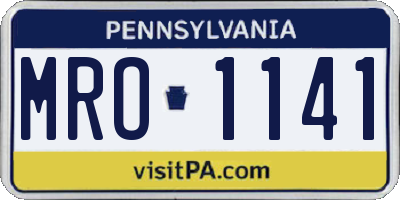 PA license plate MRO1141