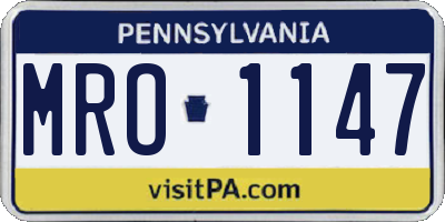 PA license plate MRO1147