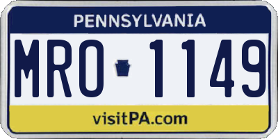 PA license plate MRO1149