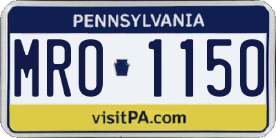 PA license plate MRO1150