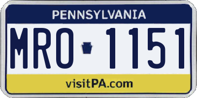 PA license plate MRO1151