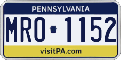 PA license plate MRO1152