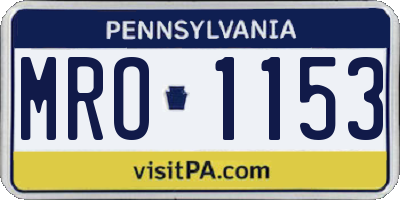 PA license plate MRO1153