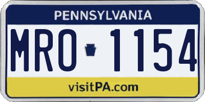 PA license plate MRO1154