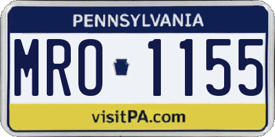 PA license plate MRO1155