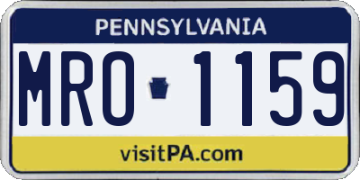 PA license plate MRO1159