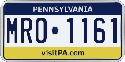 PA license plate MRO1161