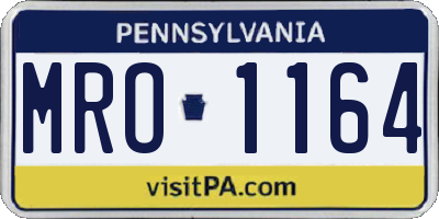 PA license plate MRO1164