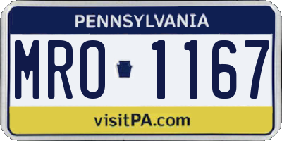 PA license plate MRO1167