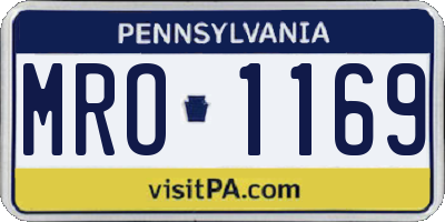 PA license plate MRO1169