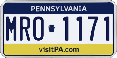 PA license plate MRO1171
