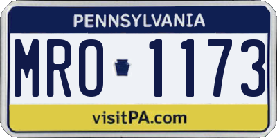 PA license plate MRO1173