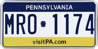 PA license plate MRO1174