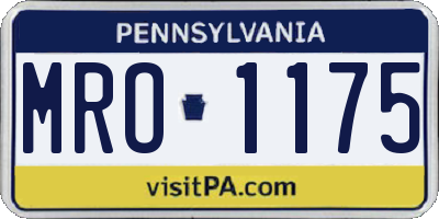 PA license plate MRO1175