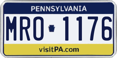 PA license plate MRO1176