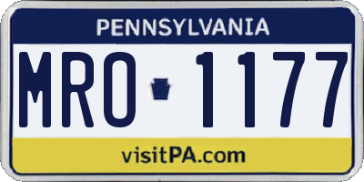 PA license plate MRO1177