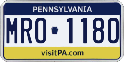 PA license plate MRO1180