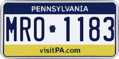 PA license plate MRO1183