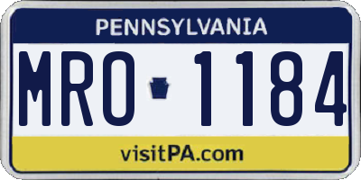 PA license plate MRO1184