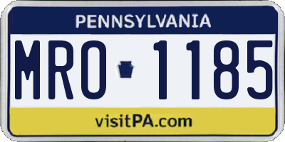 PA license plate MRO1185