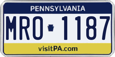 PA license plate MRO1187