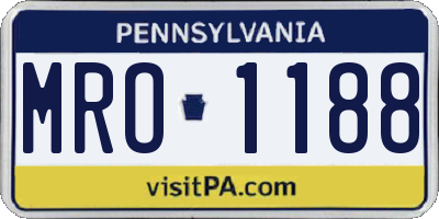 PA license plate MRO1188