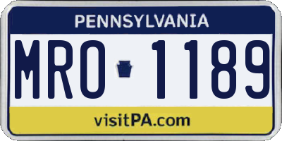 PA license plate MRO1189