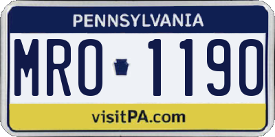 PA license plate MRO1190