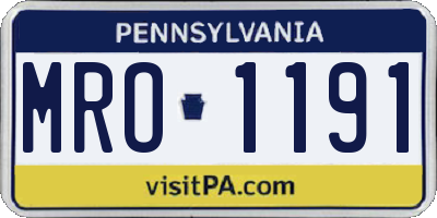 PA license plate MRO1191