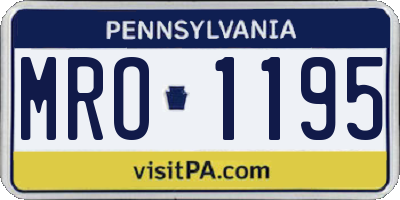 PA license plate MRO1195