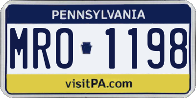 PA license plate MRO1198