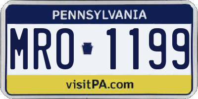 PA license plate MRO1199