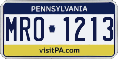 PA license plate MRO1213