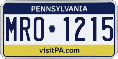 PA license plate MRO1215