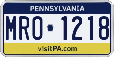 PA license plate MRO1218