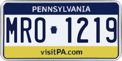 PA license plate MRO1219