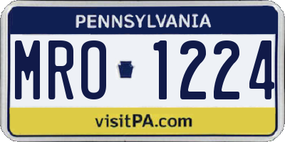 PA license plate MRO1224