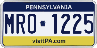 PA license plate MRO1225