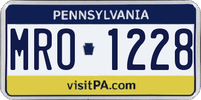 PA license plate MRO1228