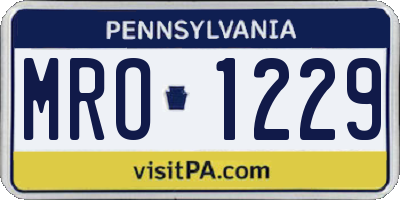 PA license plate MRO1229
