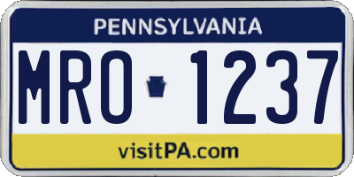 PA license plate MRO1237