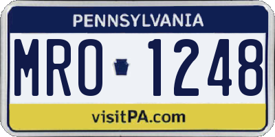 PA license plate MRO1248
