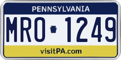PA license plate MRO1249
