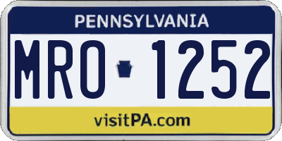 PA license plate MRO1252