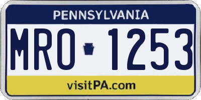 PA license plate MRO1253