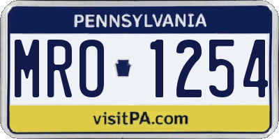 PA license plate MRO1254